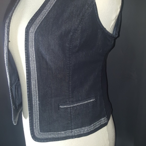 ADDITIONS BY CHICO'S BLACK DENIM VEST SIZE 1 - Picture 3 of 5